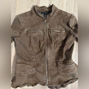 Brown White House black market casual peplum jacket